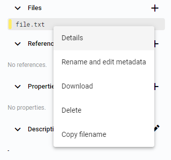 Right click options