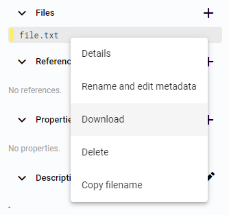 Right click options