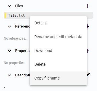 Right click options