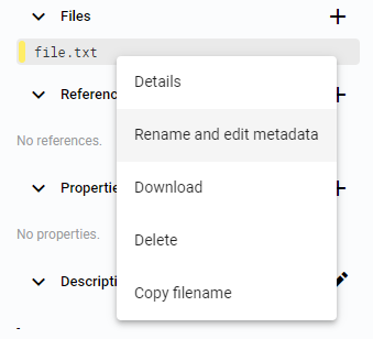 Right click options