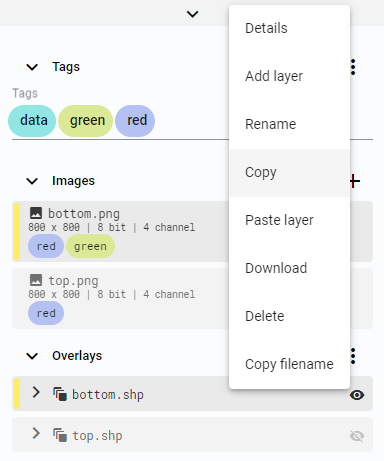 Copy overlay