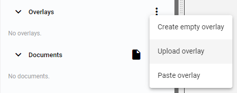 Upload overlay