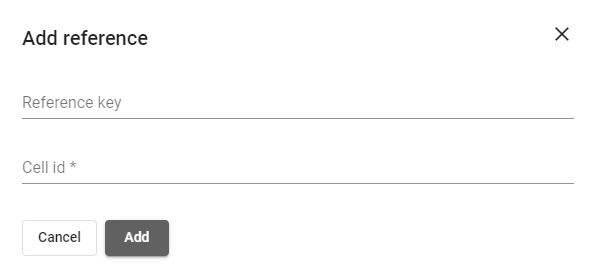 Add reference dialog