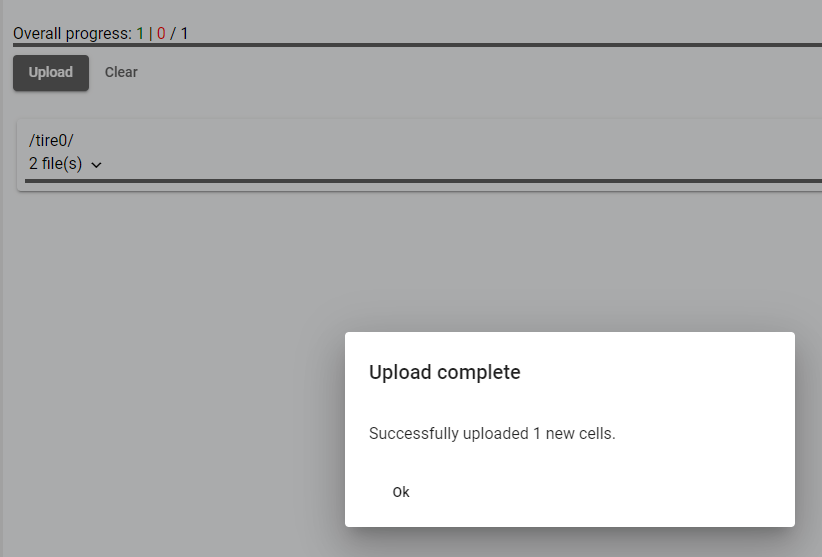 Data uploaded