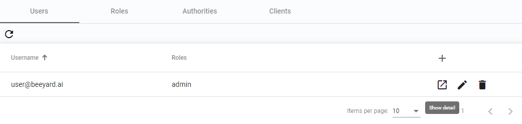 User details button