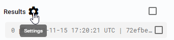 Results settings button