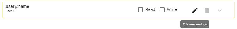User settings