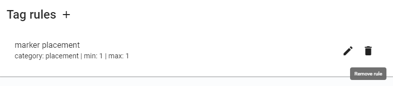 Remove tag button
